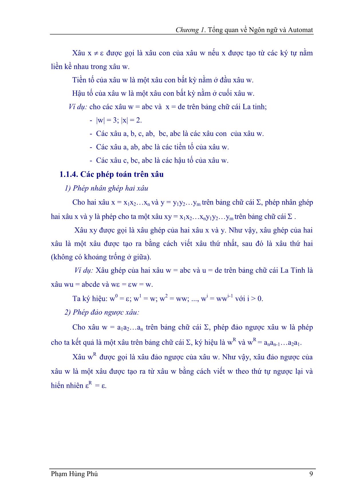 Giáo trình Ngôn ngữ hình thức trang 10