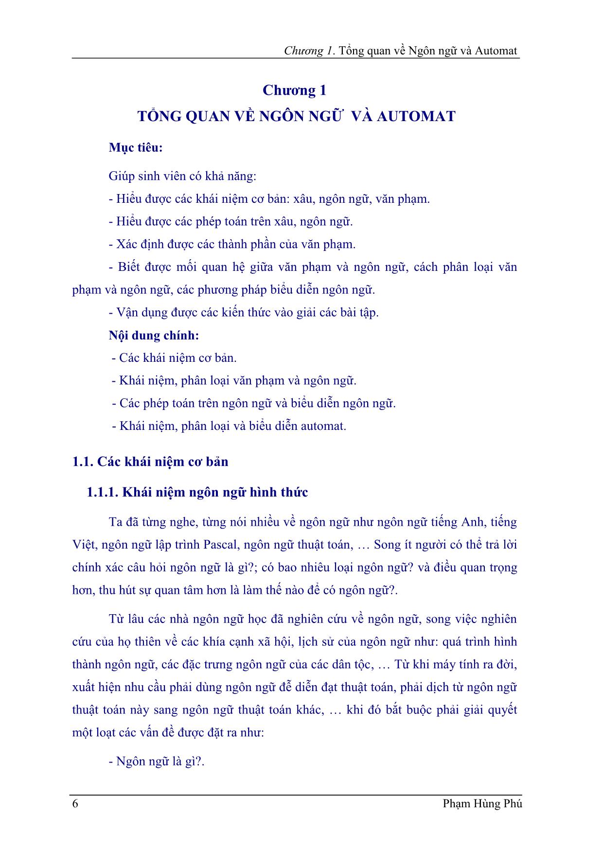 Giáo trình Ngôn ngữ hình thức trang 7
