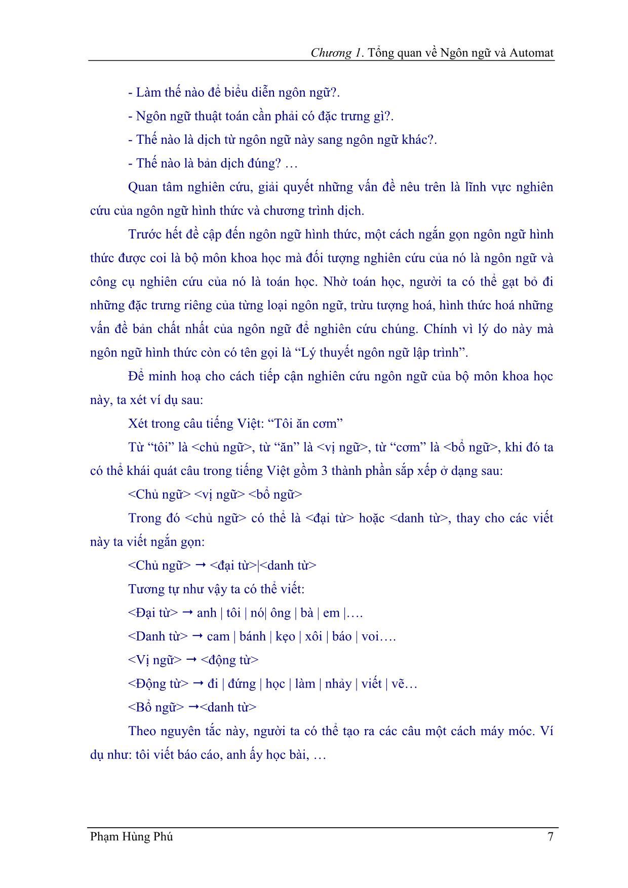Giáo trình Ngôn ngữ hình thức trang 8