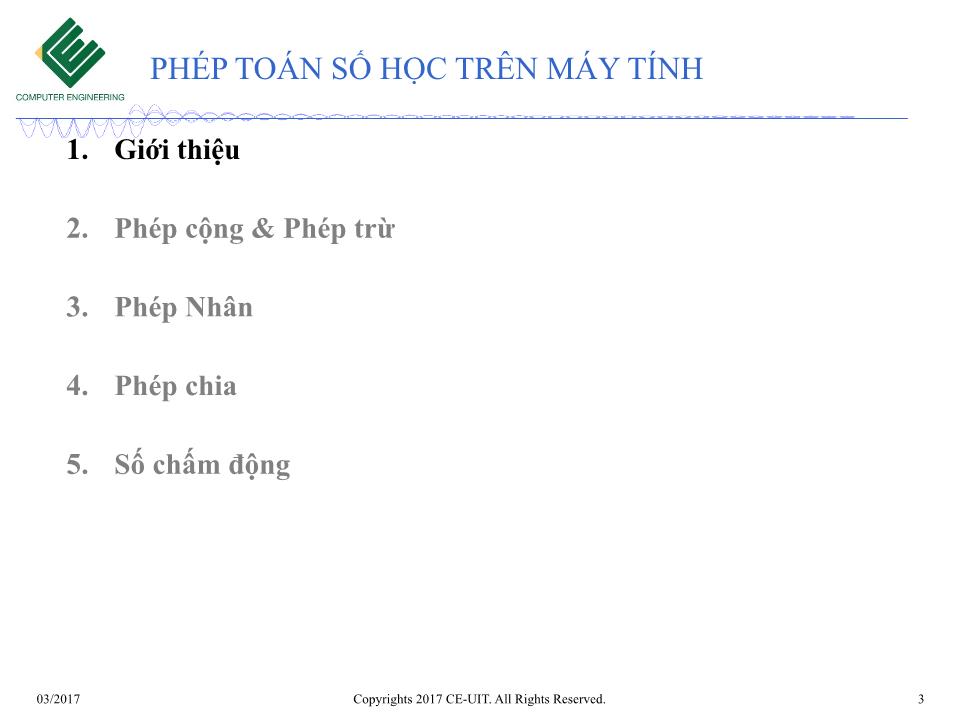 Bài giảng Kiến trúc máy tính - Tuần 6: Phép toán số học trên máy tính trang 3