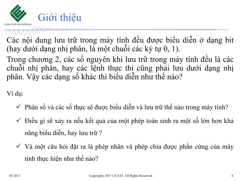 Bài giảng Kiến trúc máy tính - Tuần 6: Phép toán số học trên máy tính trang 4