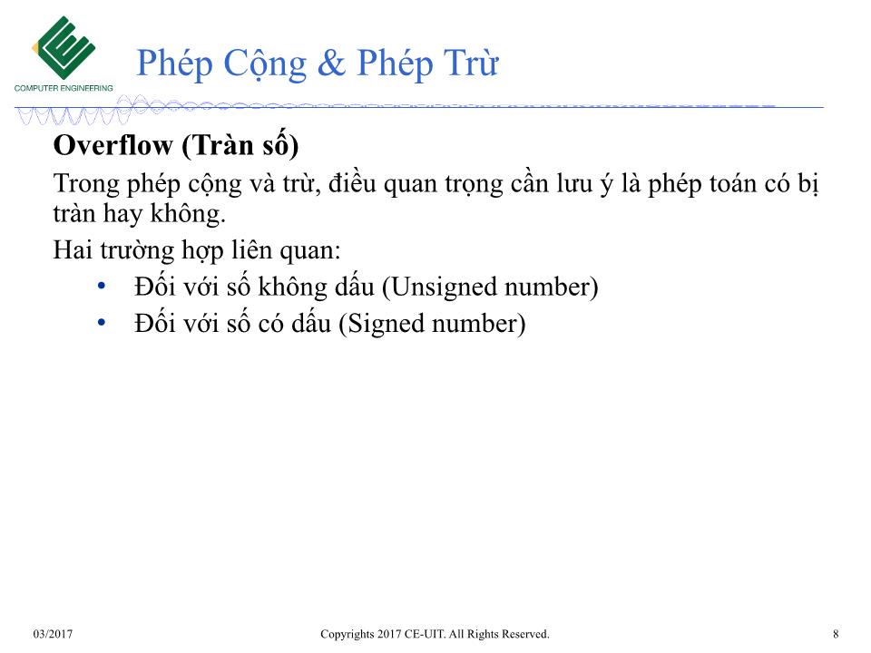 Bài giảng Kiến trúc máy tính - Tuần 6: Phép toán số học trên máy tính trang 8