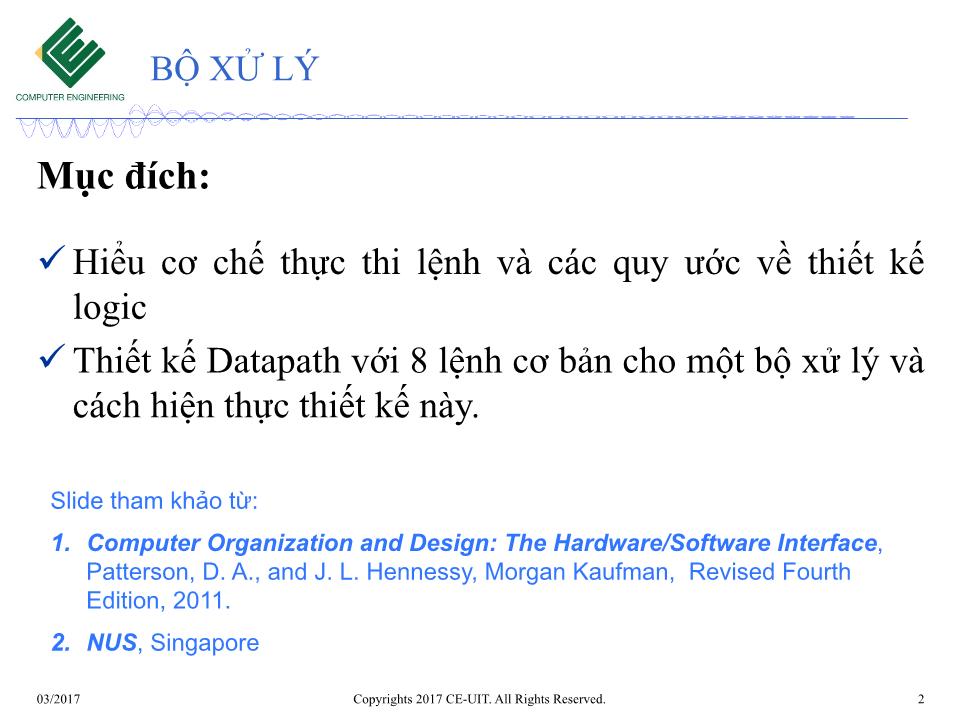 Bài giảng Kiến trúc máy tính - Tuần 10: Bộ xử lý Processor trang 2