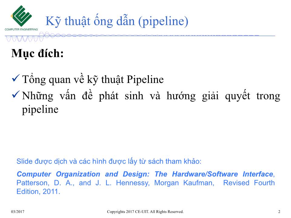 Bài giảng Kiến trúc máy tính - Tuần 13: Kỹ thuật ống dẫn (Pipeline) trang 2