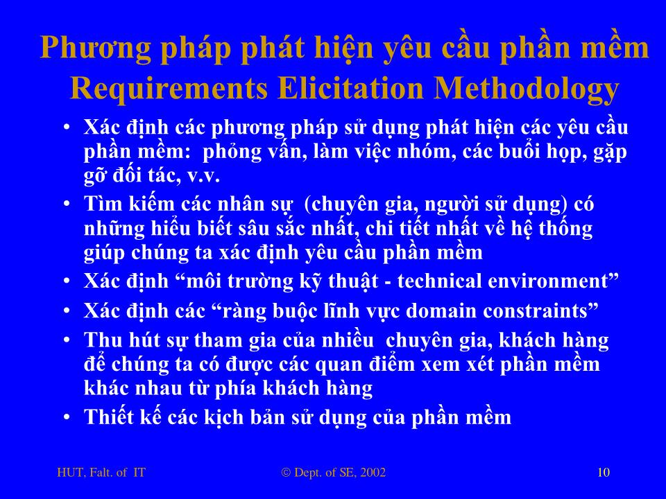 Bài giảng Nhập môn công nghệ phần mềm - Phần 3: Yêu cầu người dùng trang 10