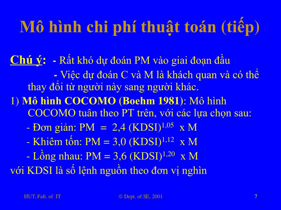 Bài giảng Nhập môn công nghệ phần mềm - Phần 6: Các chủ đề khác trong SE trang 7