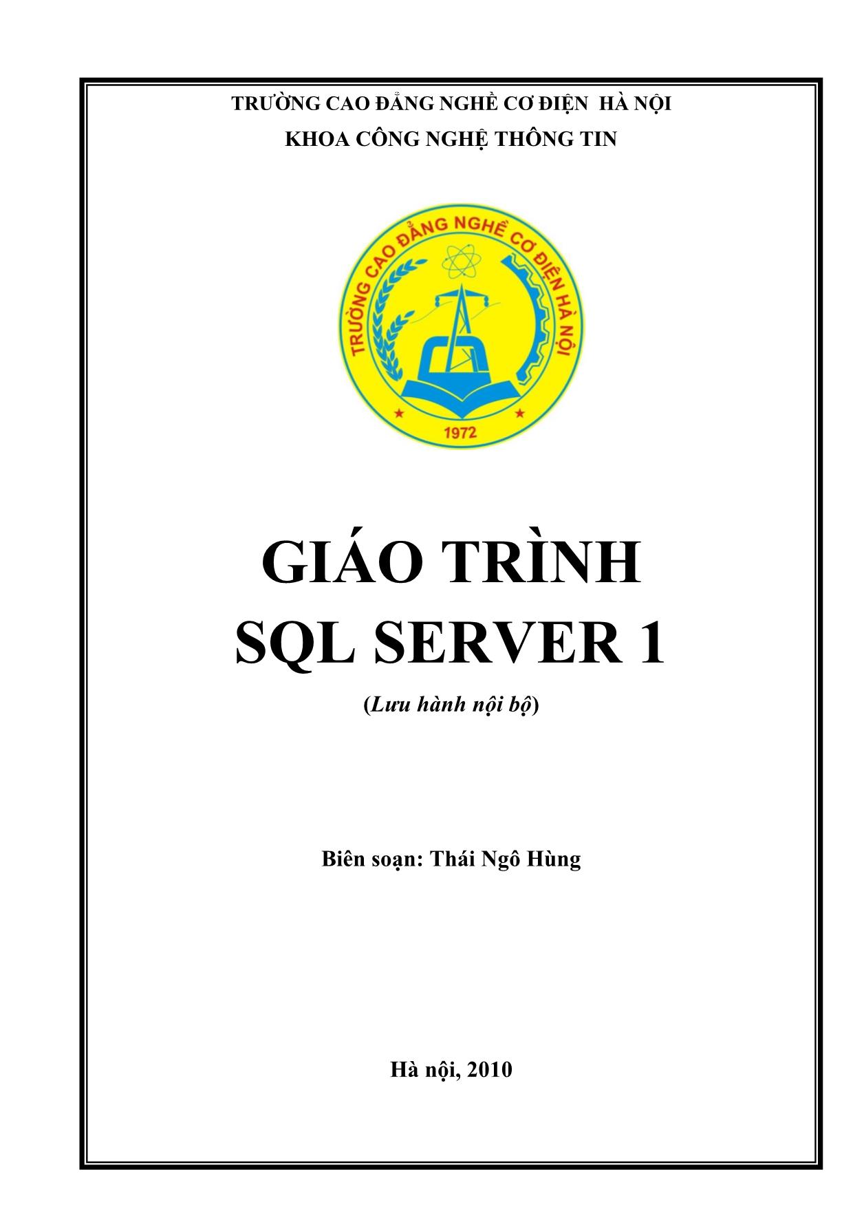 Giáo trình SQL Server 1 trang 1