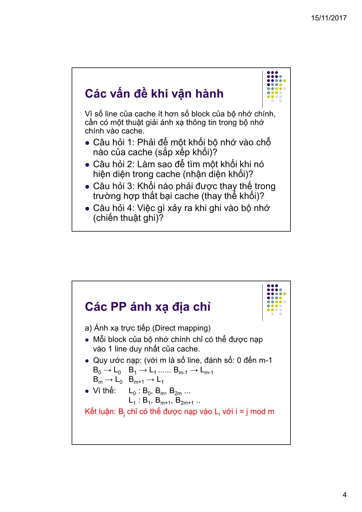 Bài giảng Kiến trúc máy tính & Hợp ngữ - Bài 5: Tổ chức bộ nhớ (Phần 2) trang 4