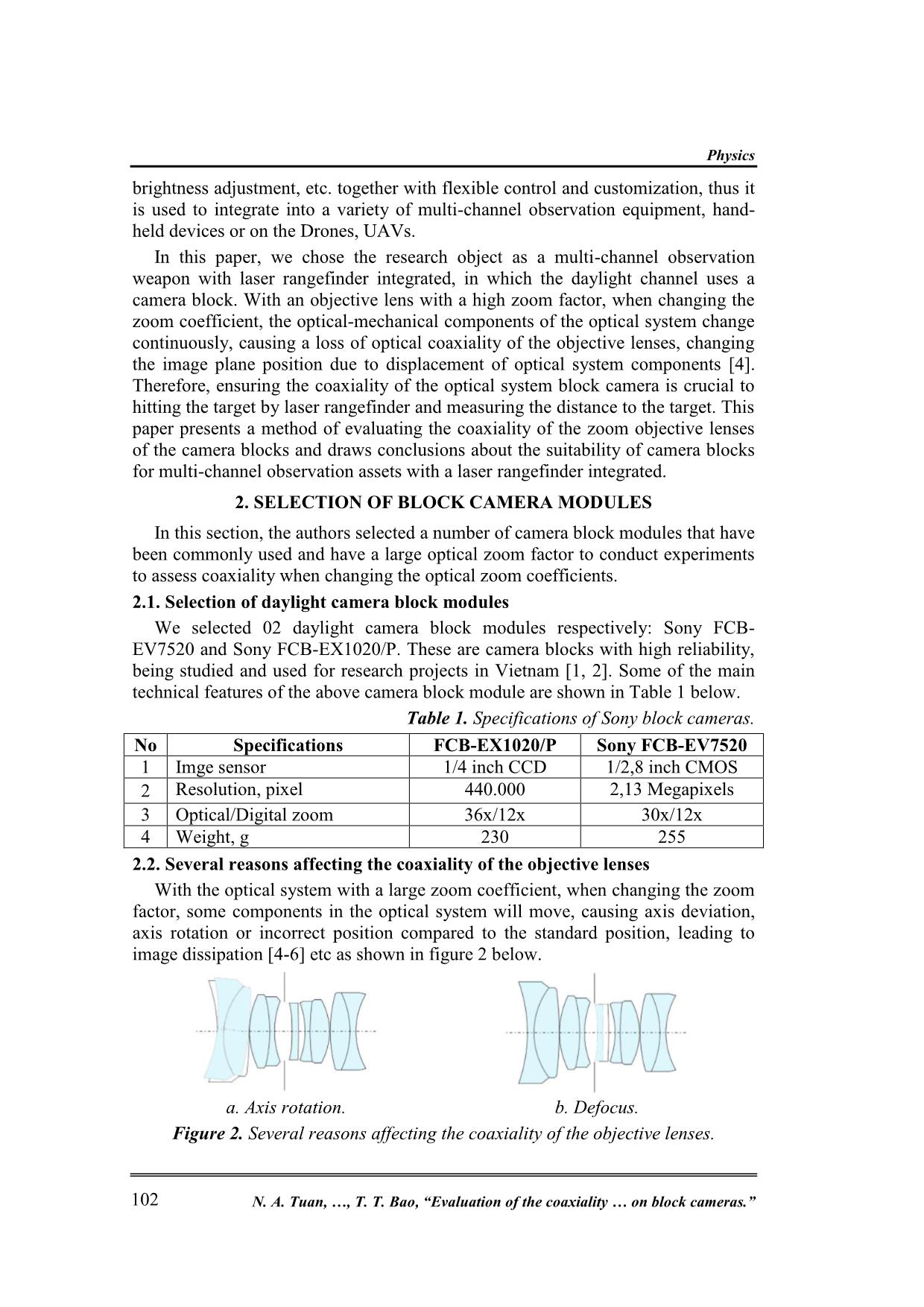 Evaluation of the coaxiality of optical systems with large magnification on block cameras trang 2