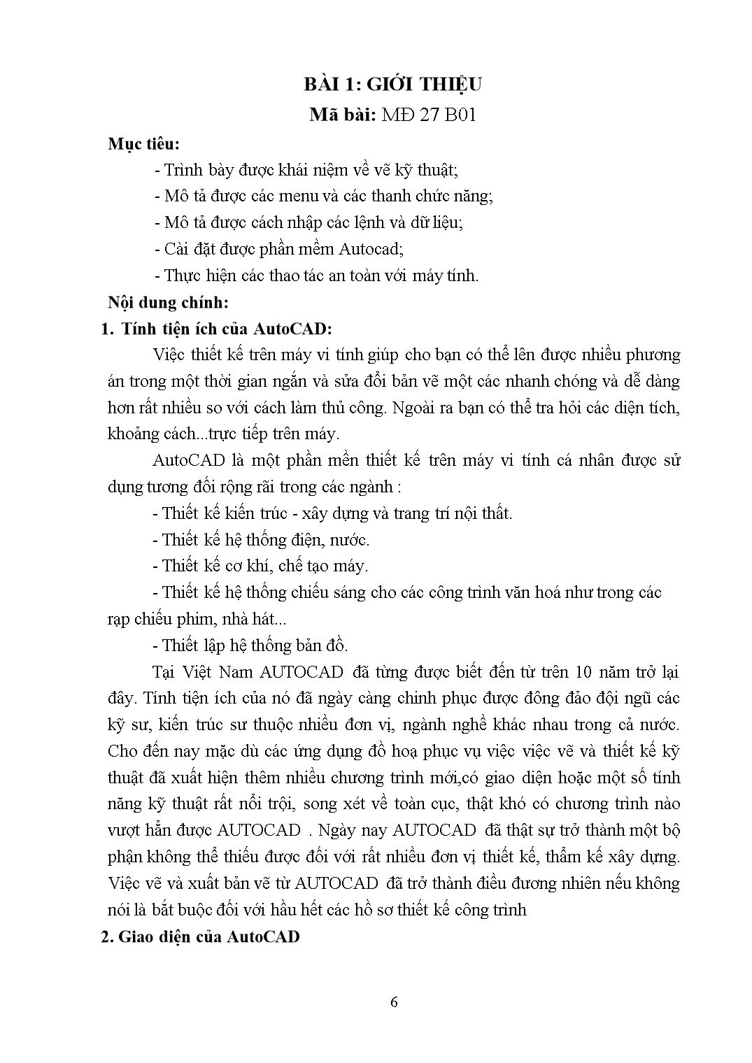 Giáo trình Mô đun Autocad - Lập trình máy tính trang 6