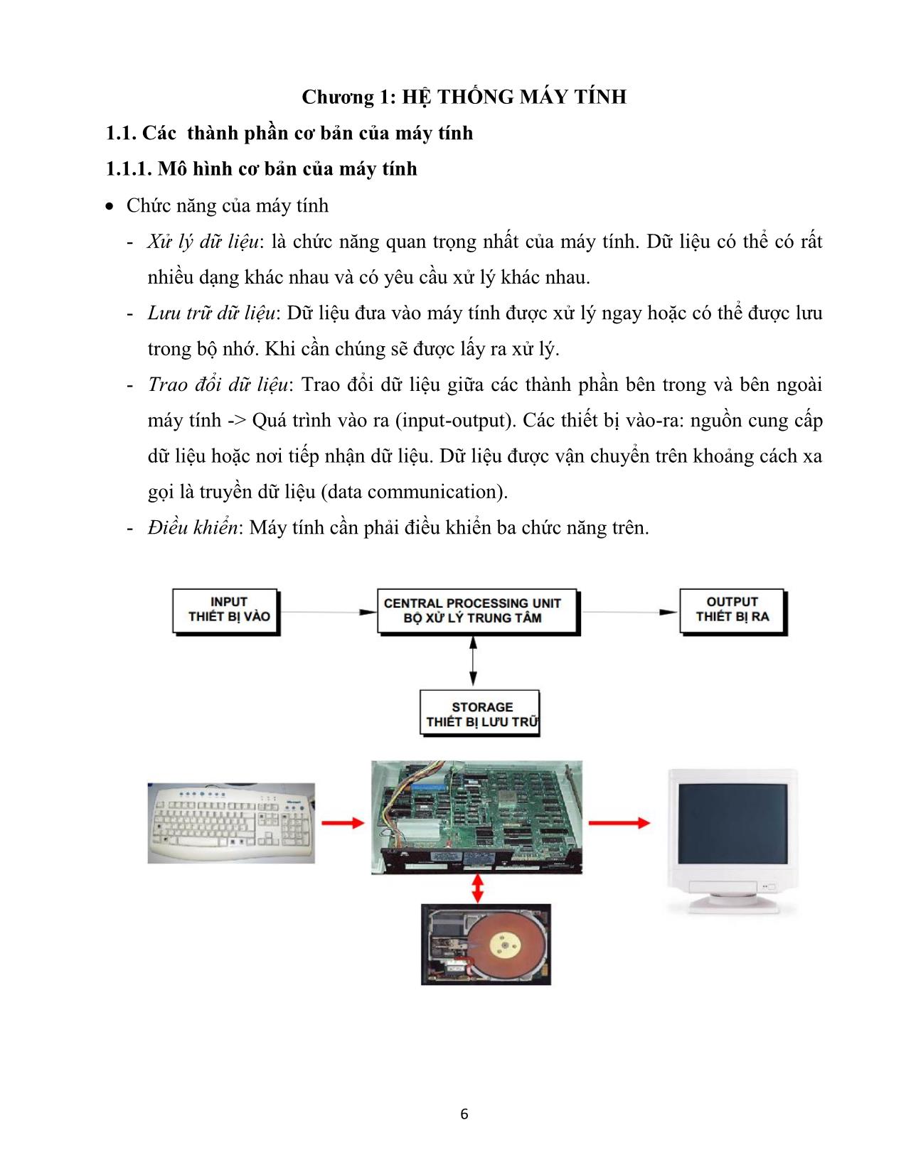 Giáo trình Kiến trúc máy tính - Kỹ thuật lắp ráp, sửa chữa máy tính trang 6