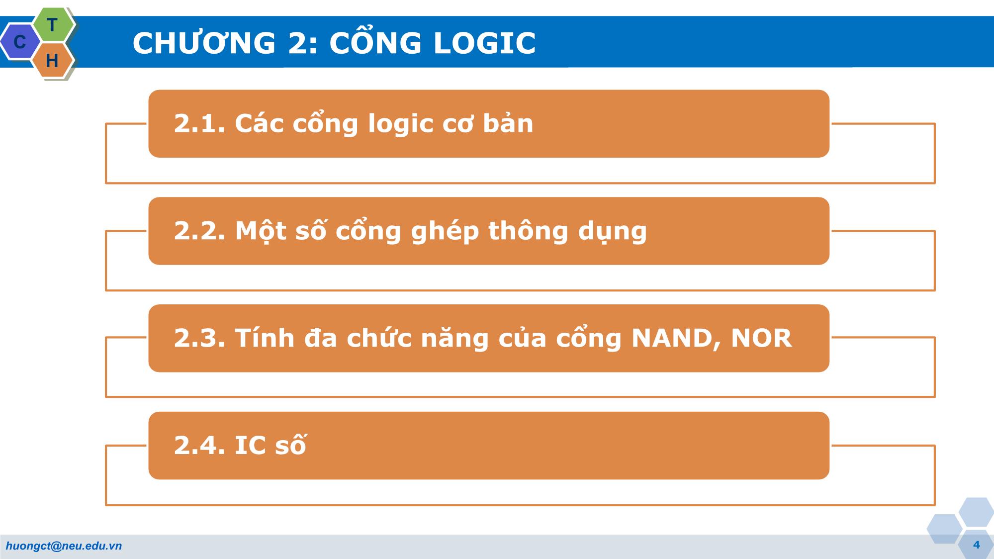 Bài giảng Kỹ thuật số (Digital engineering) - Chương 2: Cổng logic - Cao Thị Thu Hương trang 4