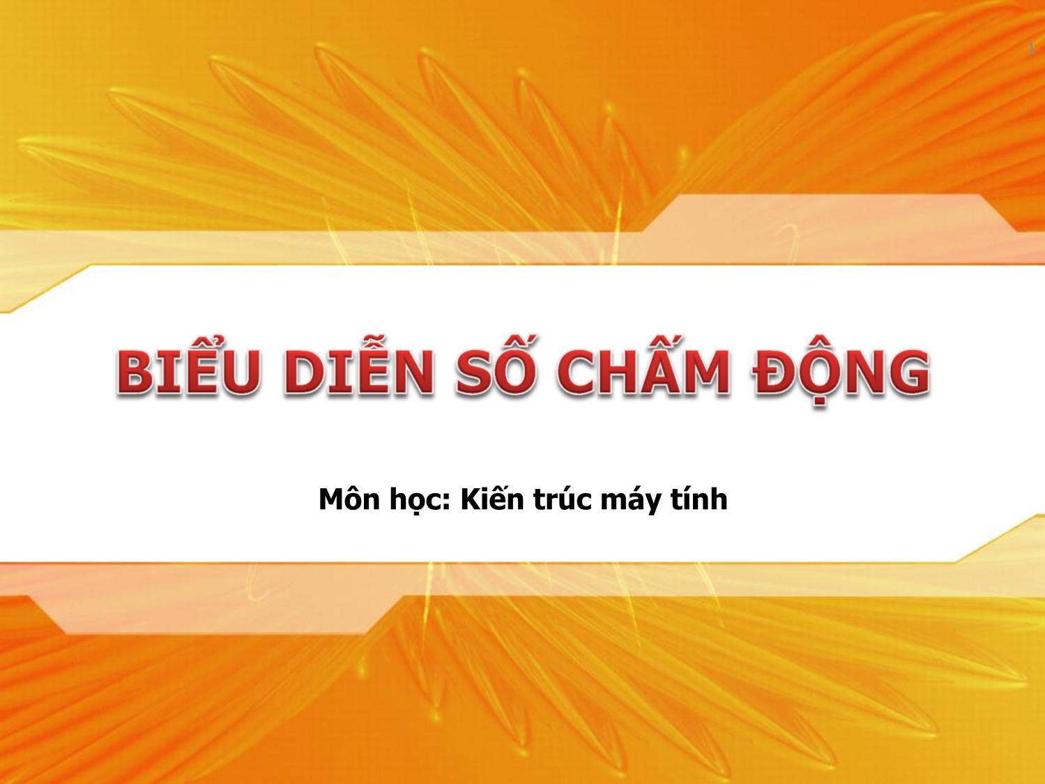 Bài giảng Kiến trúc máy tính - Chương: Biểu diễn số chấm động trang 1