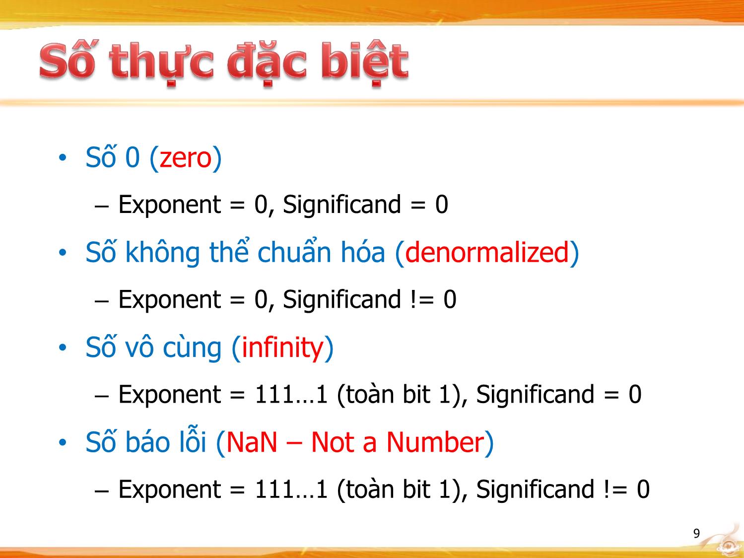 Bài giảng Kiến trúc máy tính - Chương: Biểu diễn số chấm động trang 9