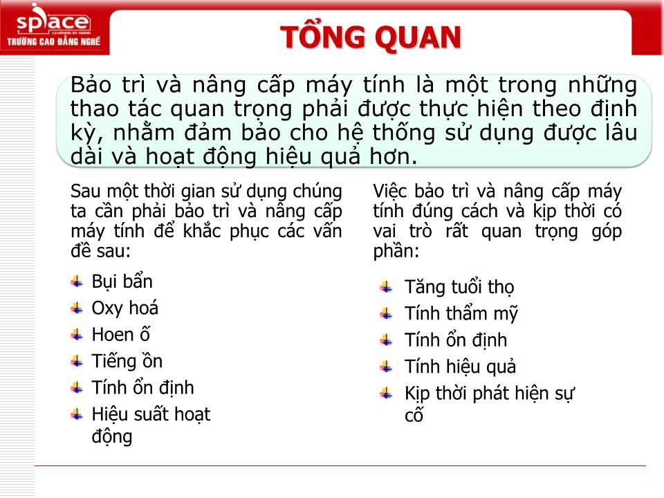 Bài giảng Phần cứng máy tính - Bài 11: Bảo trì và nâng cấp trang 4