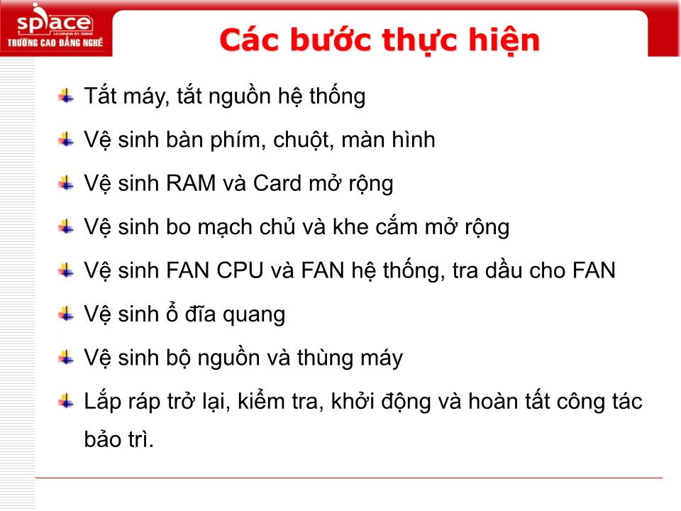 Bài giảng Phần cứng máy tính - Bài 11: Bảo trì và nâng cấp trang 8