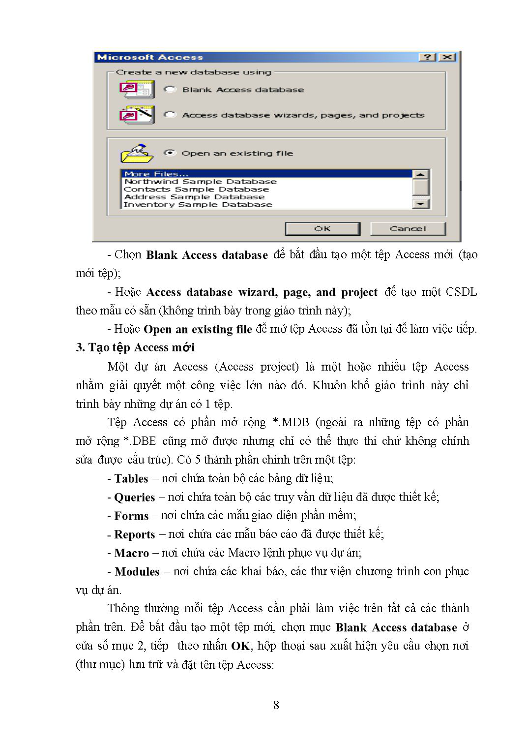 Giáo trình Lập trình quản lý Access - Lập trình máy tính trang 8