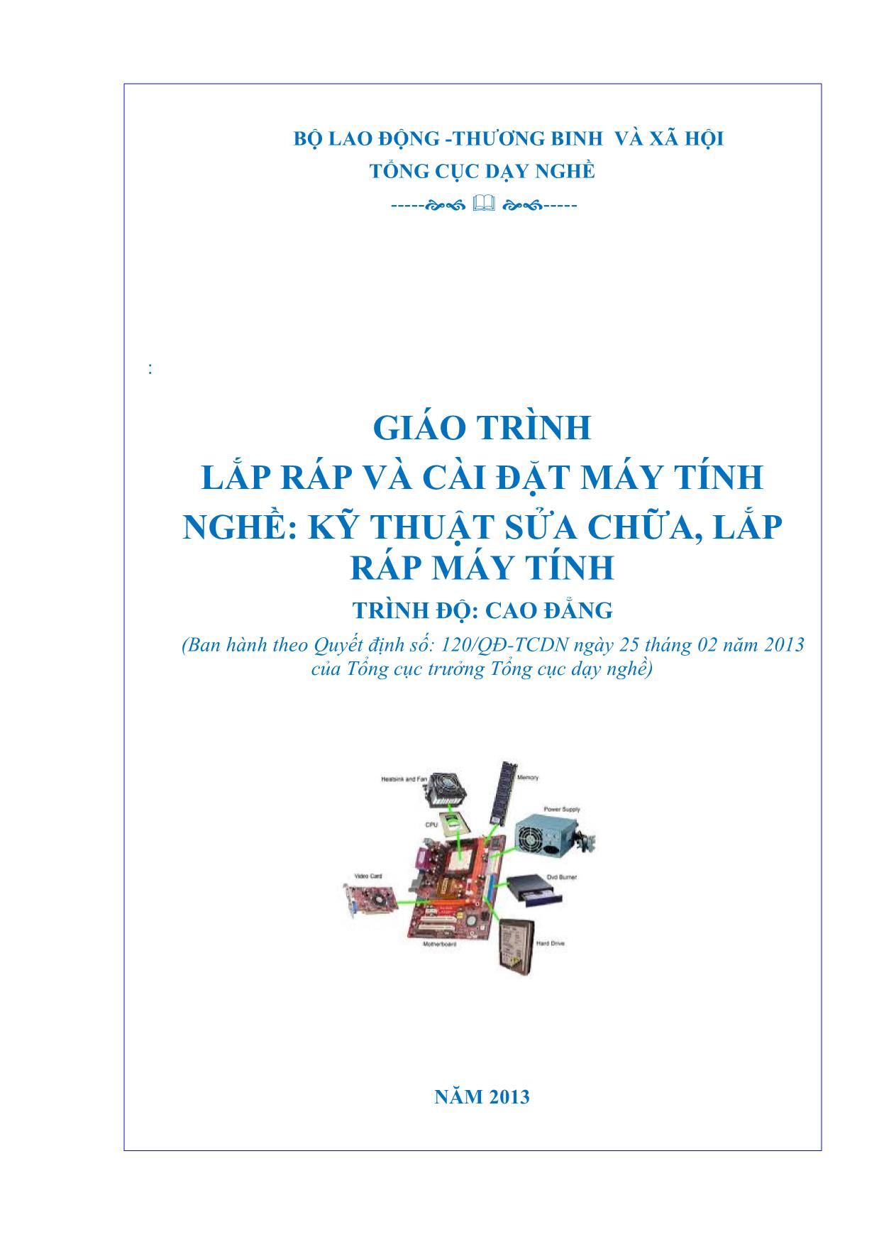 Giáo trình Lắp ráp và cài đặt máy tính - Bài mở đầu: Các thành phần cơ bản của máy tính trang 1