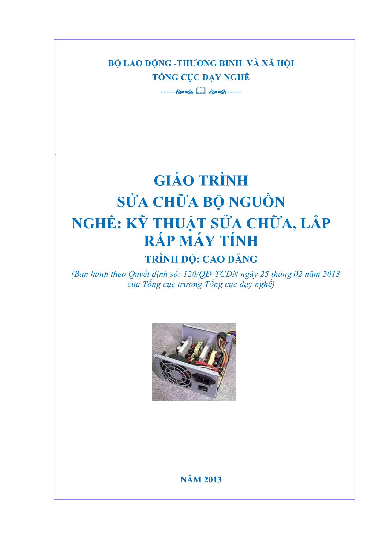 Giáo trình Sửa chữa bộ nguồn (Phần 1) trang 1