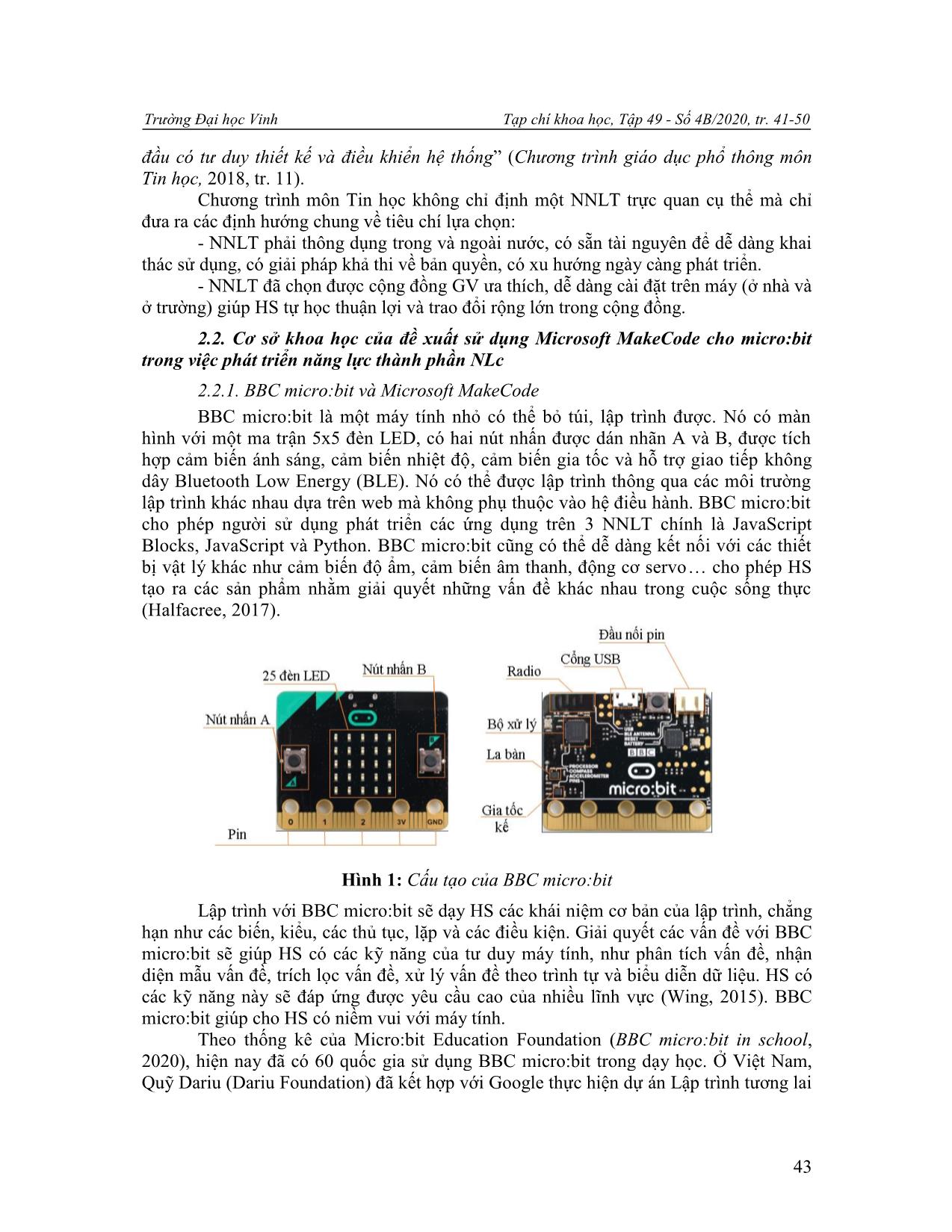 Microsoft Makecode cho bbc micro:bit và tiềm năng phát triển năng lực giải quyết vấn đề với sự hỗ trợ của công nghệ thông tin và truyền thông cho học sinh Trung học Cơ sở trang 3