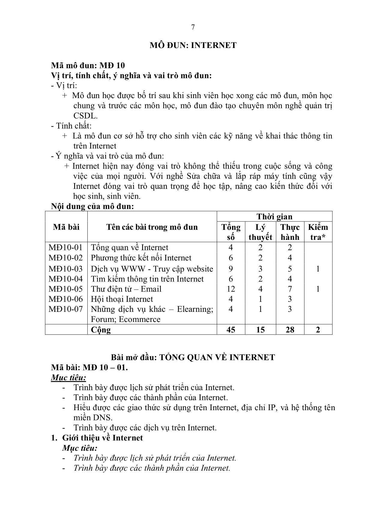 Giáo trình Internet - Bài 1: Phương thức kết nối Internet trang 7