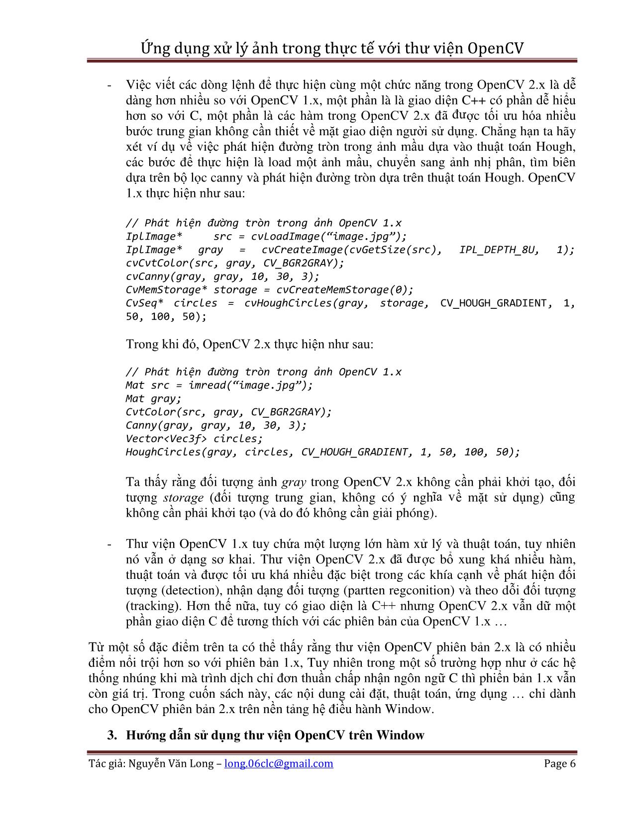 Giáo trình Ứng dụng xử lý ảnh trong thực tế với thư viện OpenCV trang 6