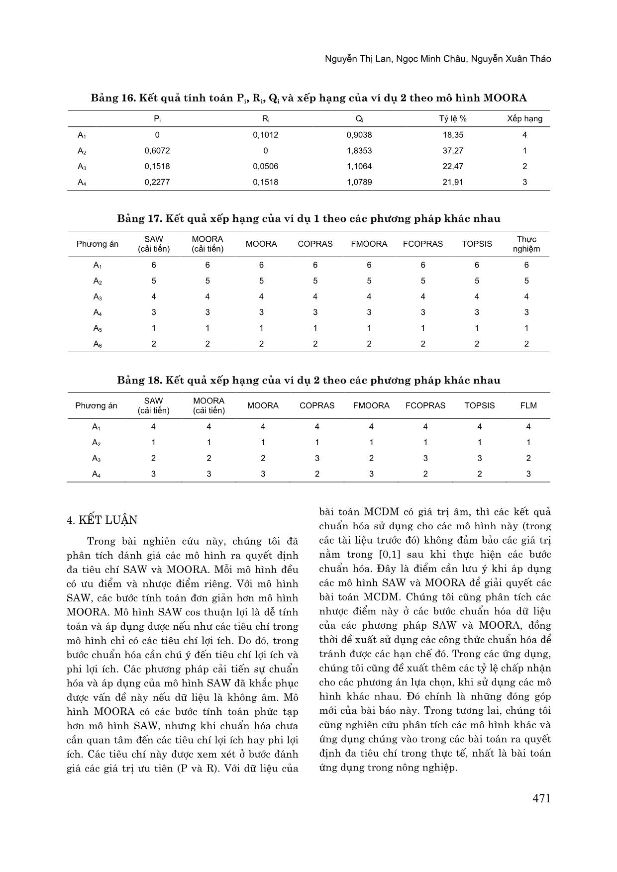 Phân tích so sánh một số mô hình MCDM và ứng dụng trong hệ thông tin ra quyết định trang 10