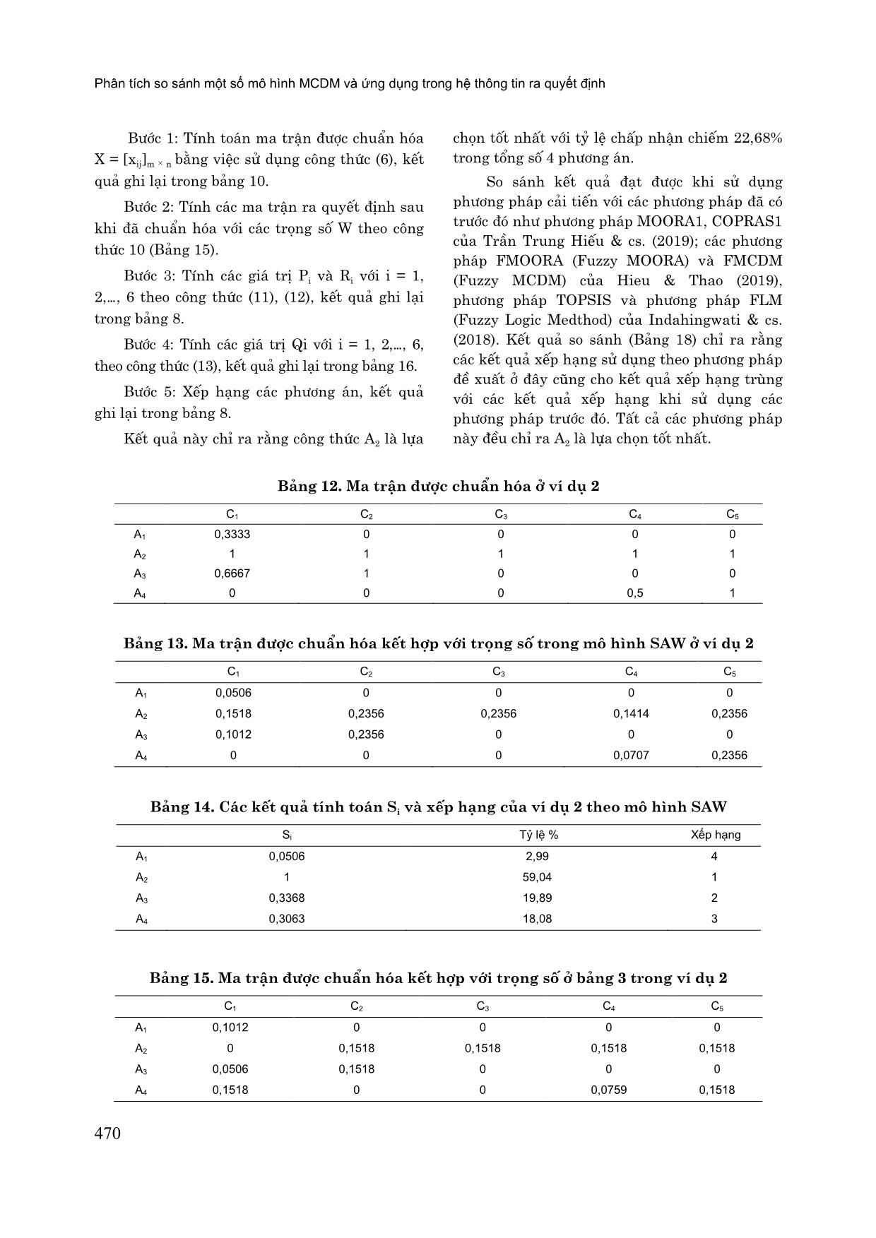 Phân tích so sánh một số mô hình MCDM và ứng dụng trong hệ thông tin ra quyết định trang 9