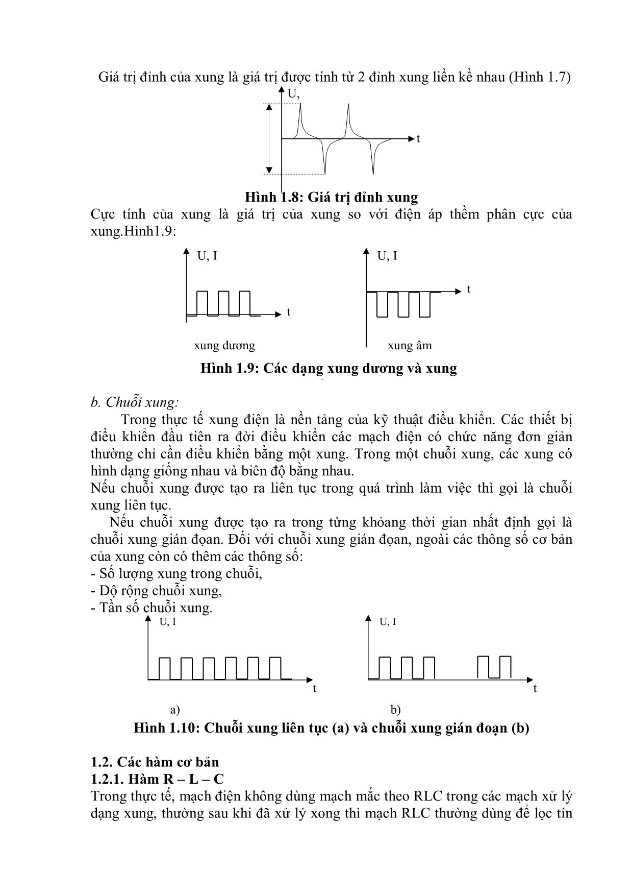 Giáo trình Kỹ thuật xung số - Bài mở đầu: Các khái niệm cơ bản về kỹ thuật xung số trang 9