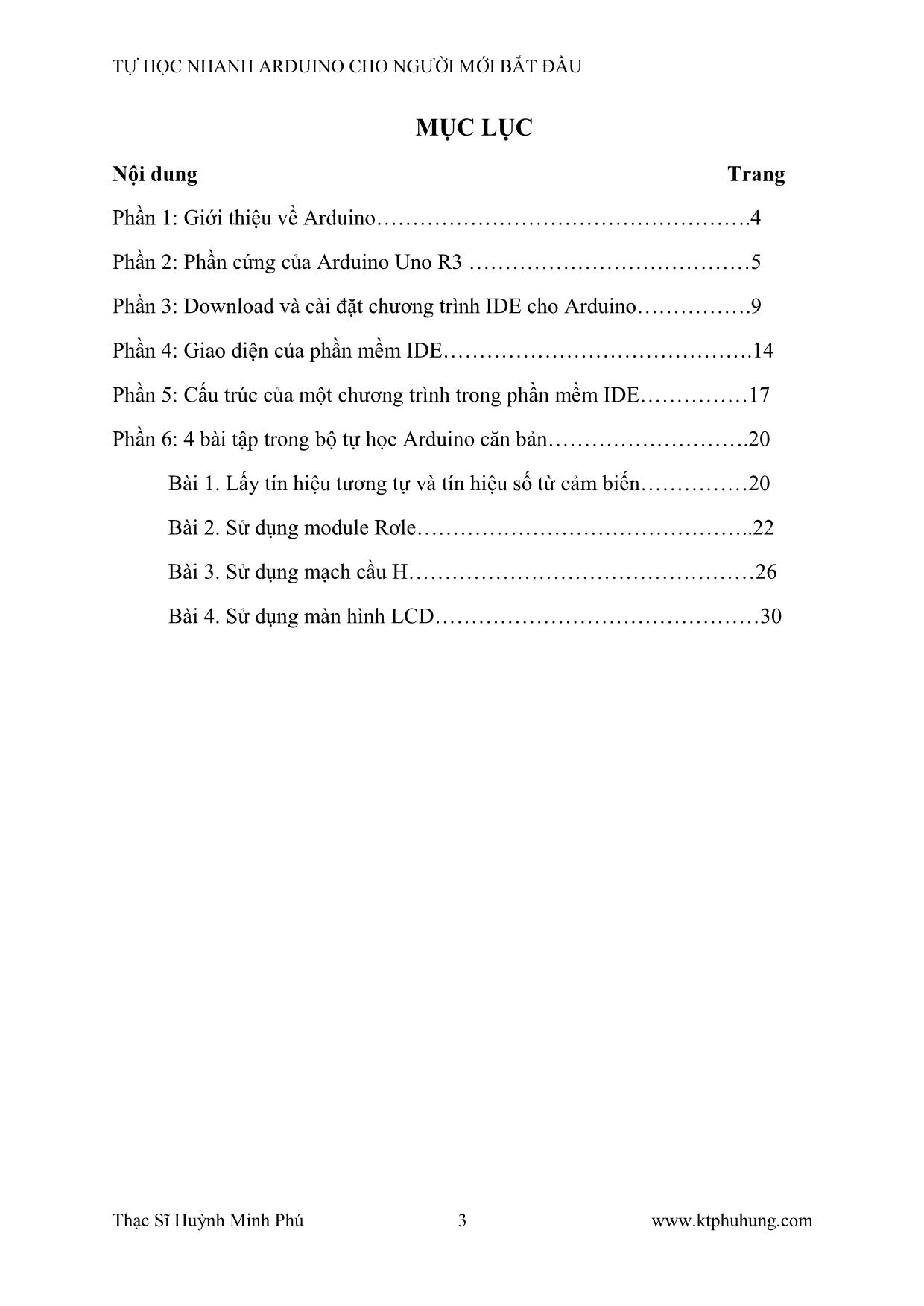 Tài liệu Tự học nhanh Arduino cho người mới bắt đầu trang 3