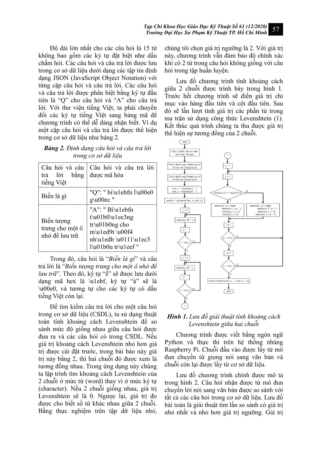 Thiết kế chatbot sử dụng thuật toán khoảng cách Levenshtein trên Raspberry trang 3