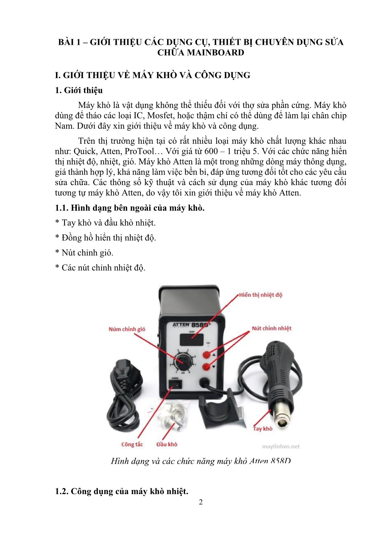 Giáo trình Sửa chữa mainboard trang 2