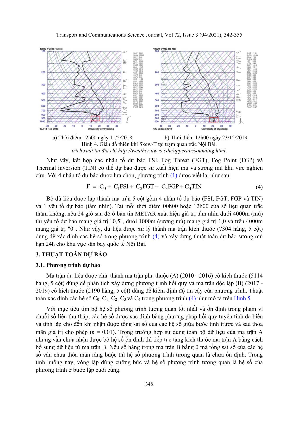 An algorithm for mist and fog forecasting for Noi Bai international airport, Ha Noi, Viet Nam trang 7