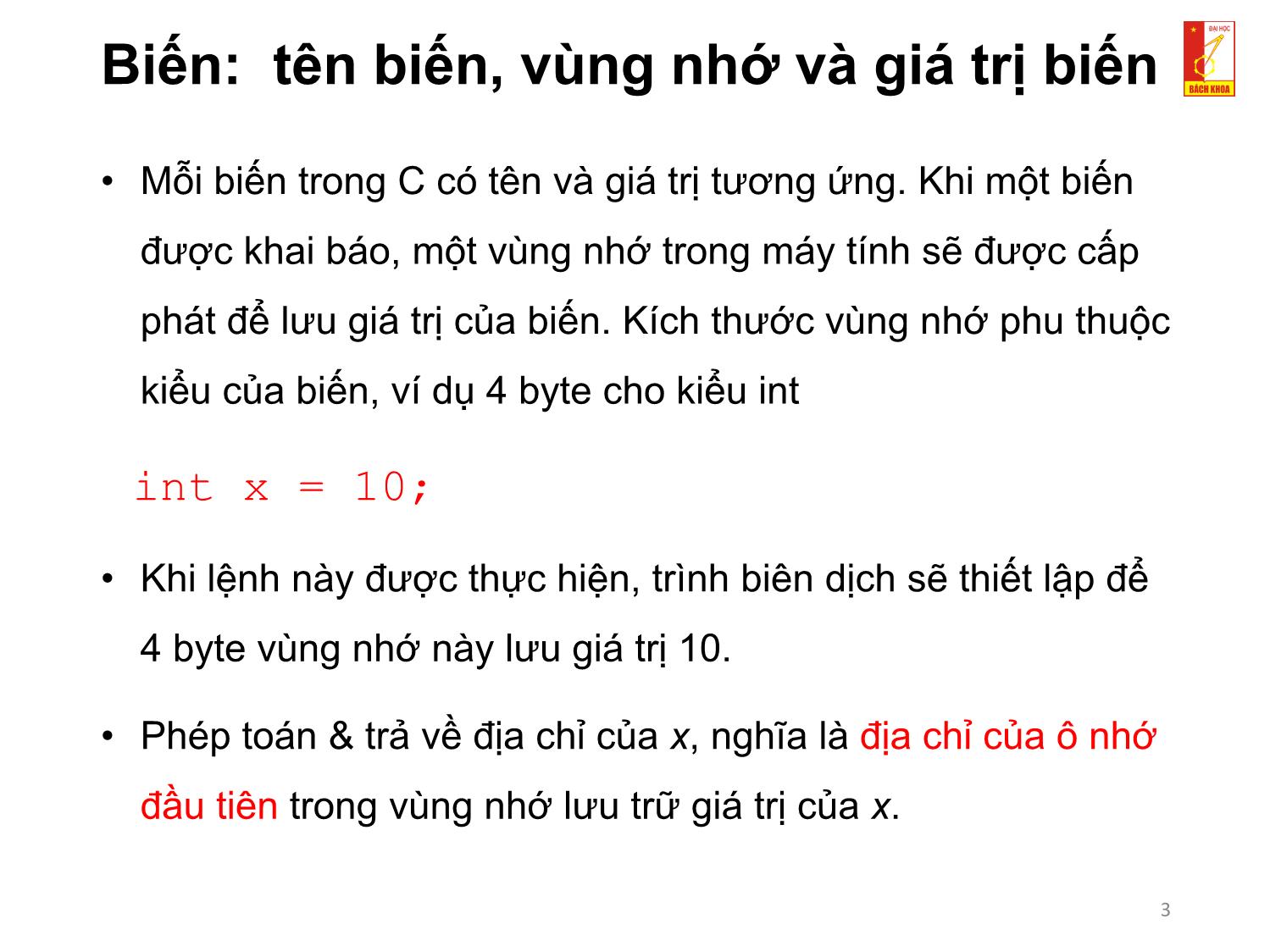 Bài giảng Kỹ thuật lập trình - Chương 2: Quản lý bộ nhớ trang 3