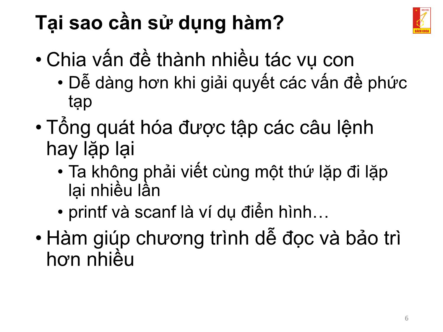 Bài giảng Kỹ thuật lập trình - Chương 3: Hàm trang 6