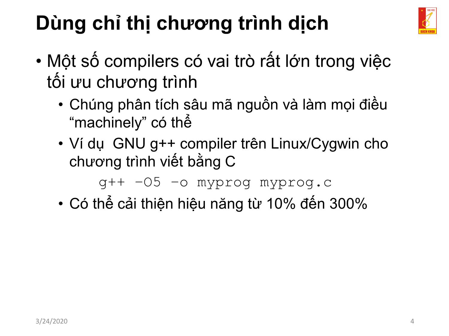 Bài giảng Kỹ thuật lập trình - Chương 4: Kỹ thuật viết mã nguồn hiệu quả trang 4