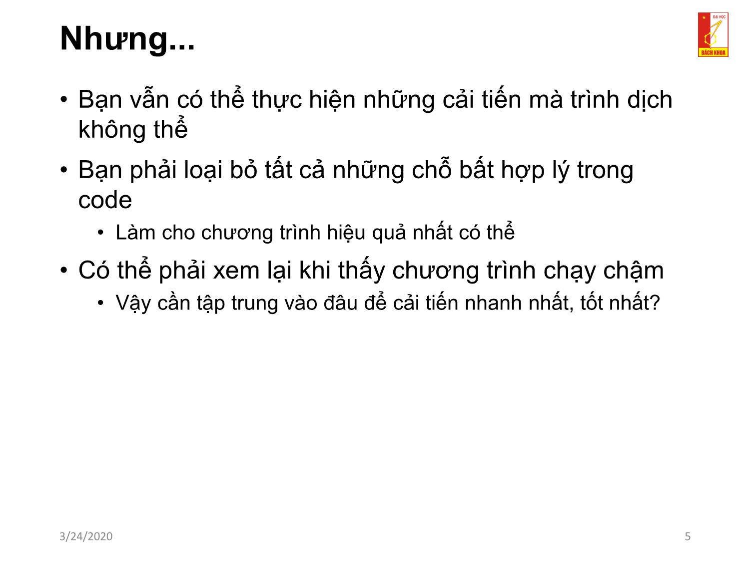 Bài giảng Kỹ thuật lập trình - Chương 4: Kỹ thuật viết mã nguồn hiệu quả trang 5