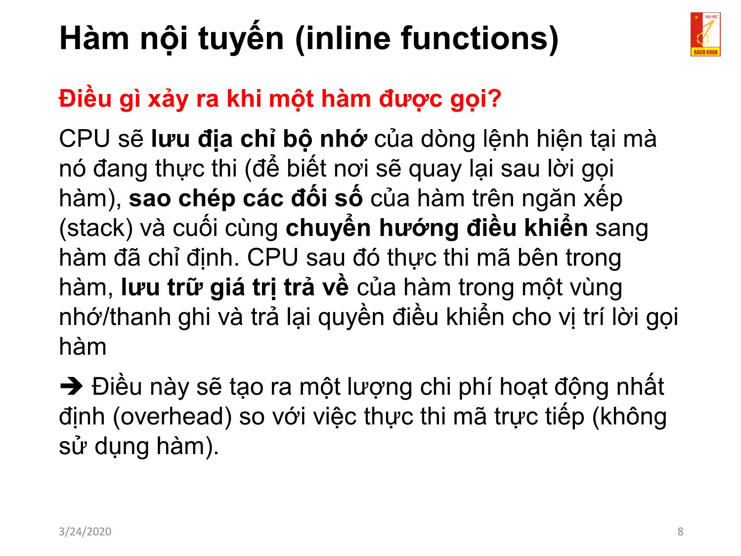 Bài giảng Kỹ thuật lập trình - Chương 4: Kỹ thuật viết mã nguồn hiệu quả trang 8