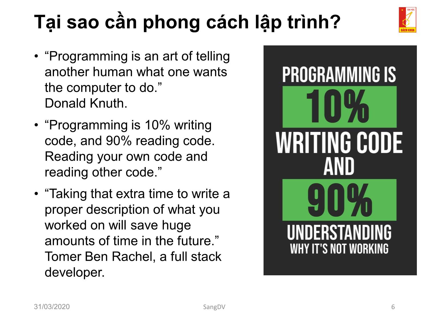 Bài giảng Kỹ thuật lập trình - Chương 5: Phong cách lập trình trang 6