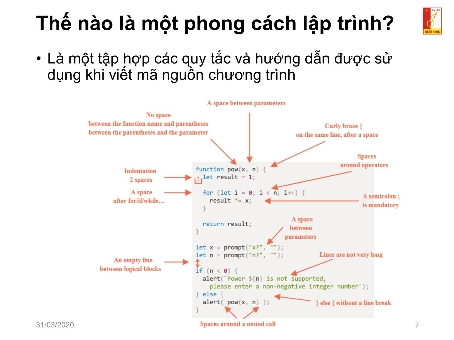 Bài giảng Kỹ thuật lập trình - Chương 5: Phong cách lập trình trang 7