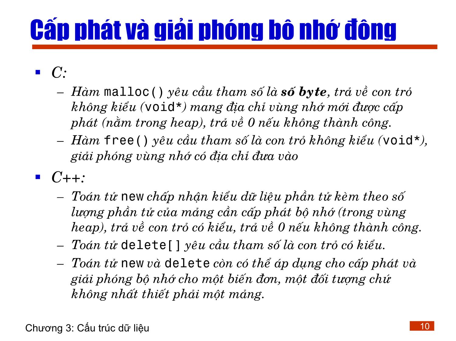 Bài giảng Lập trình - Chương 3: Cấu trúc dữ liệu trang 10