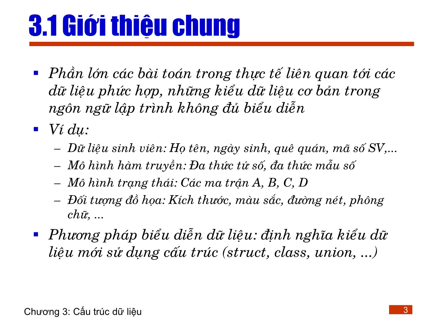 Bài giảng Lập trình - Chương 3: Cấu trúc dữ liệu trang 3