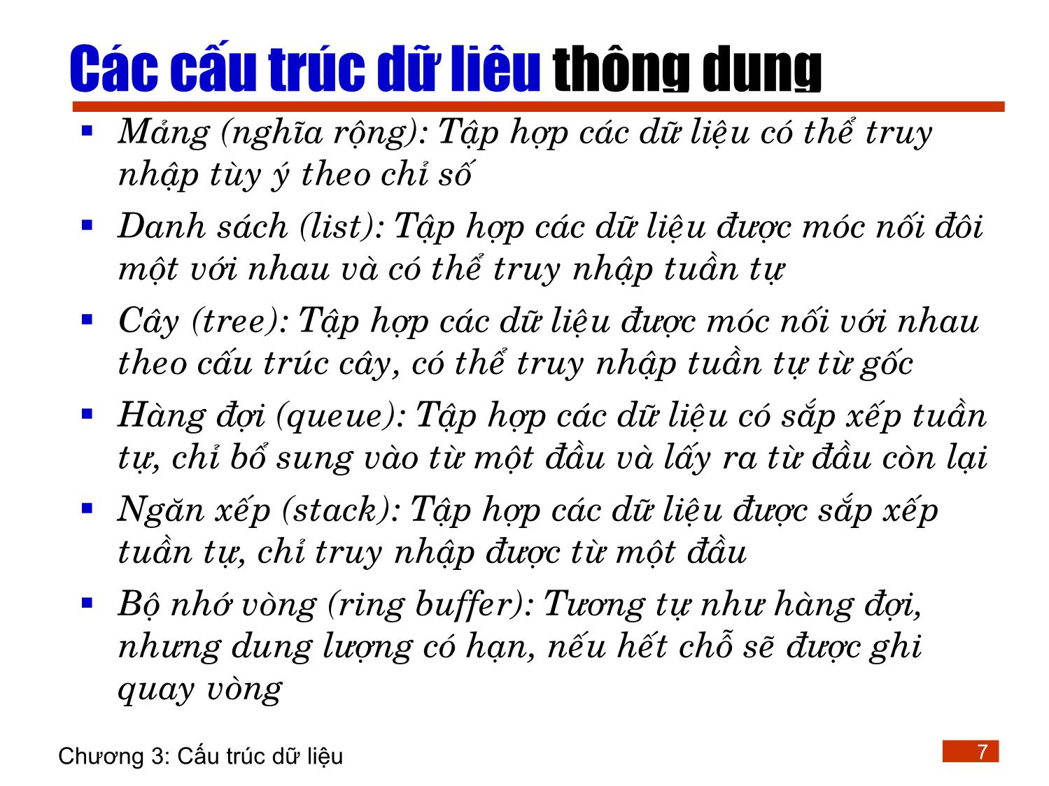 Bài giảng Lập trình - Chương 3: Cấu trúc dữ liệu trang 7