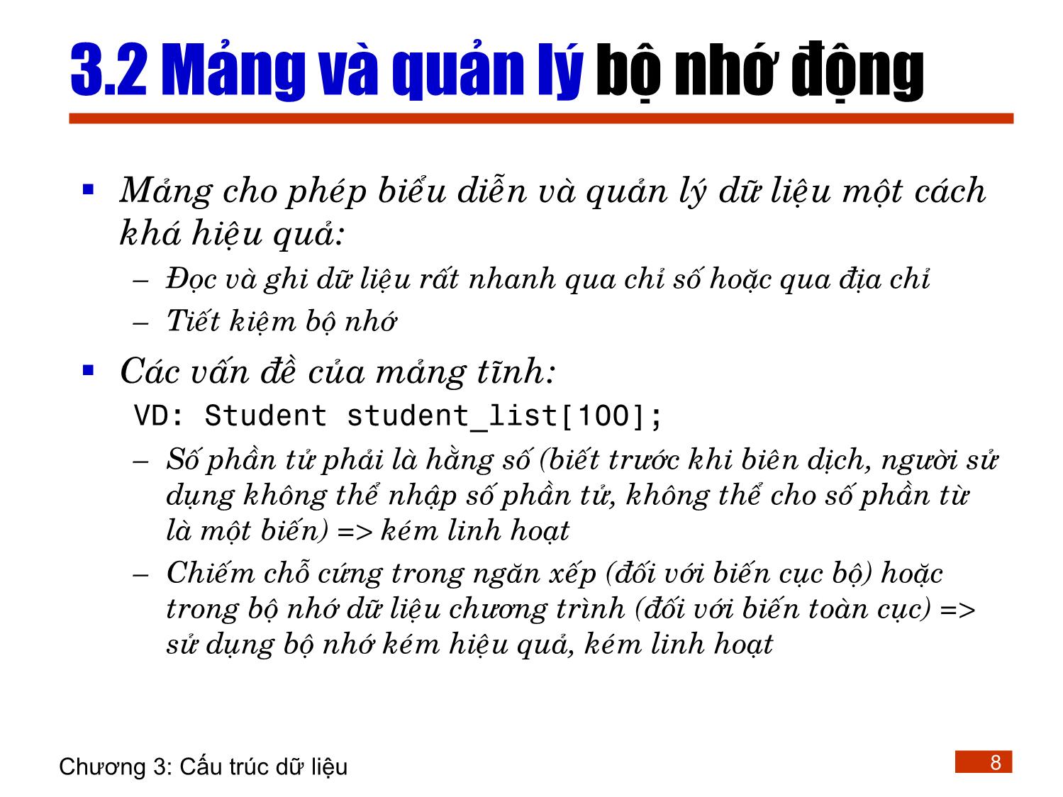 Bài giảng Lập trình - Chương 3: Cấu trúc dữ liệu trang 8