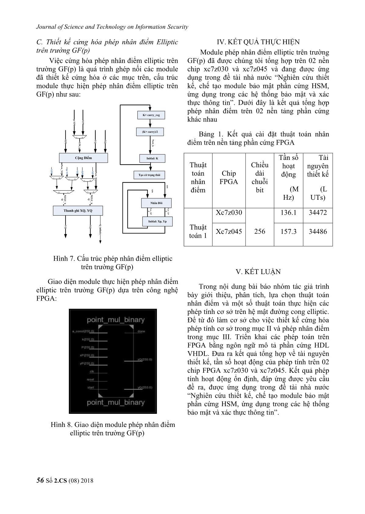 Một giải pháp cứng hóa phép nhân điểm Elliptic trên trường GF(p) trang 5