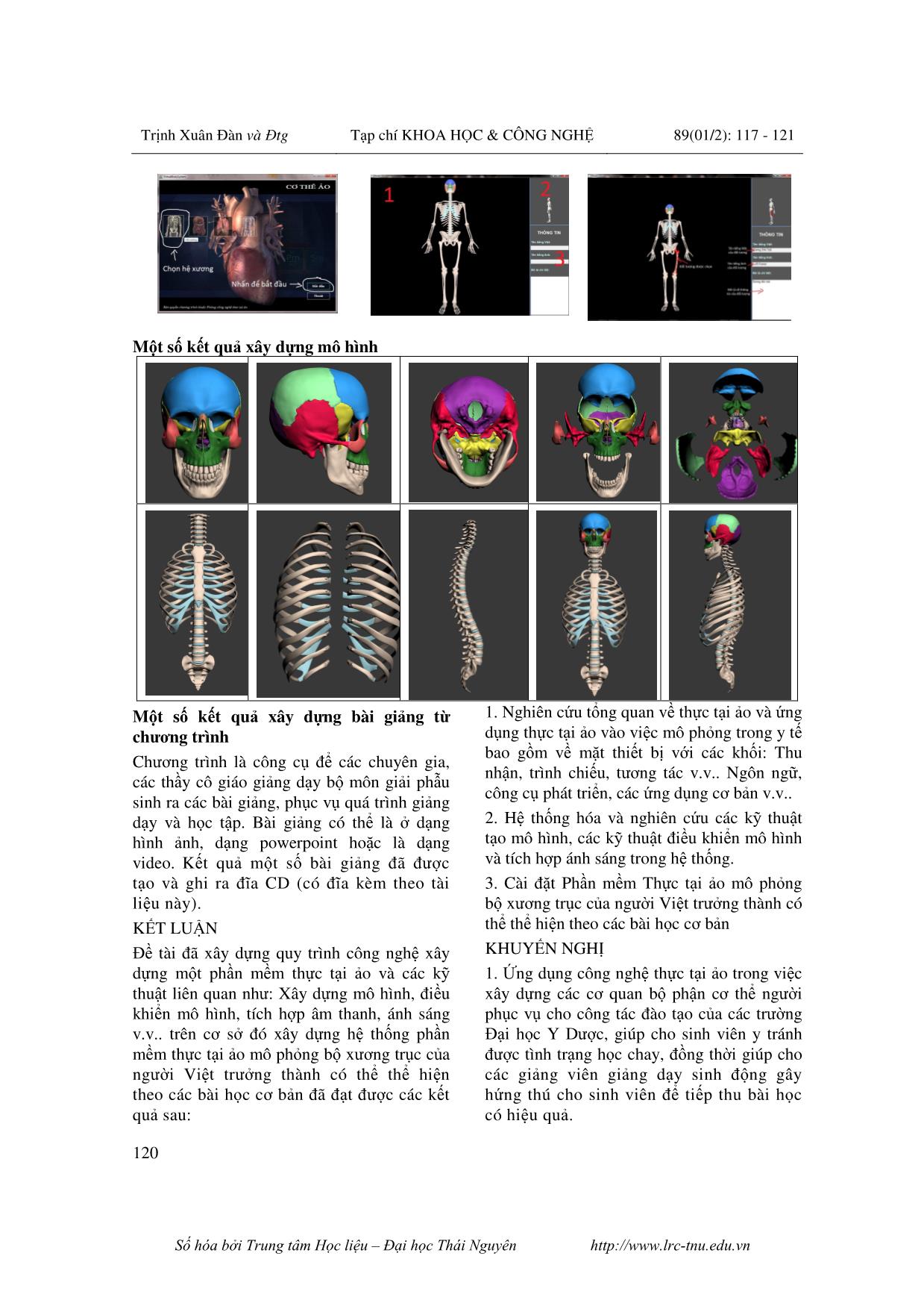 Nghiên cứu phát triển hệ thống thực tại ảo mô phỏng dữ liệu bộ xương trục người Việt Nam trưởng thành phục vụ cho việc giảng dạy và tra cứu trang 4
