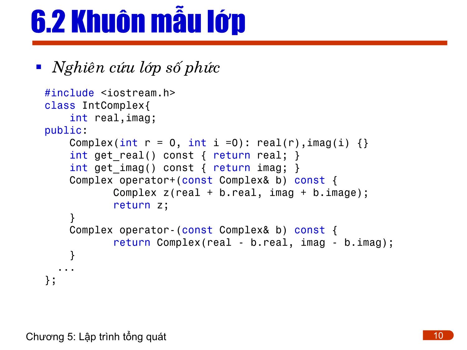Bài giảng Lập trình - Chương 6: Lập trình tổng quát trang 10