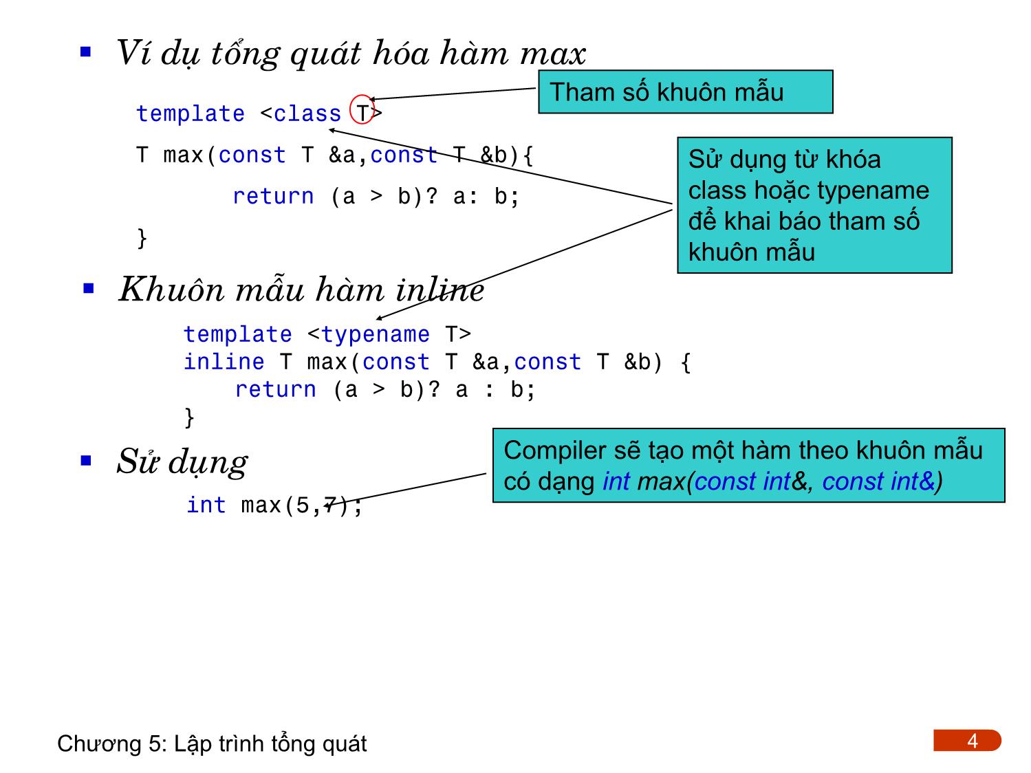 Bài giảng Lập trình - Chương 6: Lập trình tổng quát trang 4