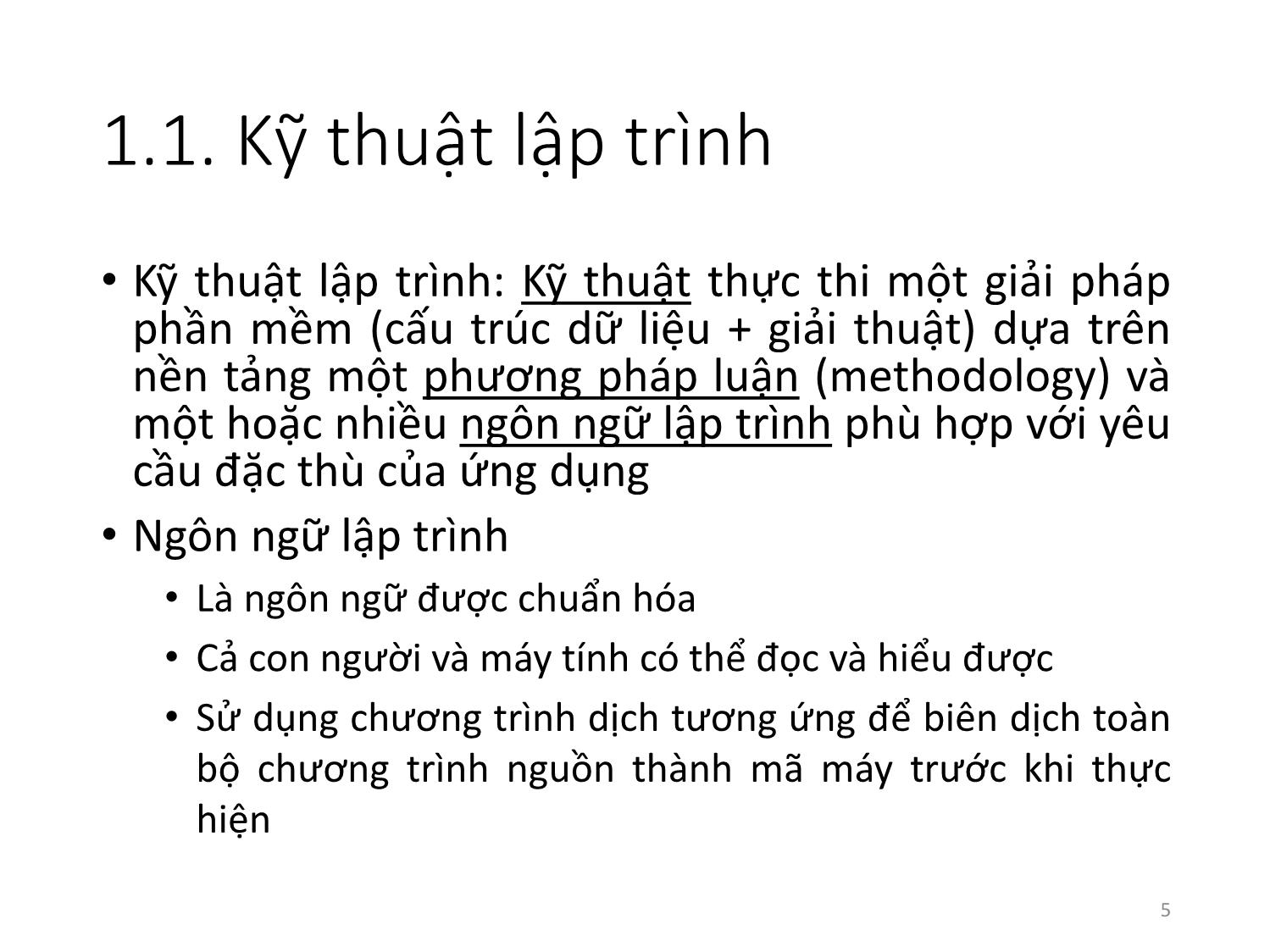 Bài giảng Lập trình hướng đối tượng - Bài 1: Tổng quan về OOP trang 5