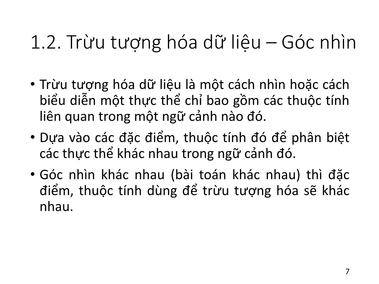 Bài giảng Lập trình hướng đối tượng - Bài 3: Trừu tượng hóa và đóng gói trang 7